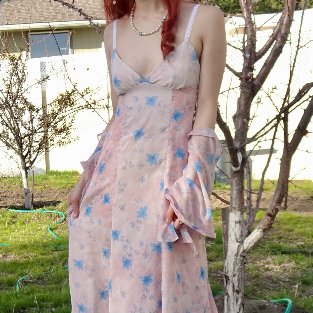 Floral 90s style handmade dress